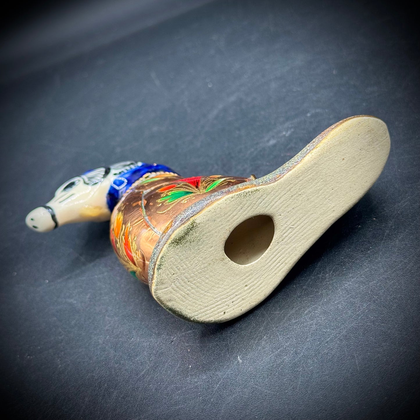 Ceramic, Copper & Enamel Signed Mexican Pottery Sea Horse