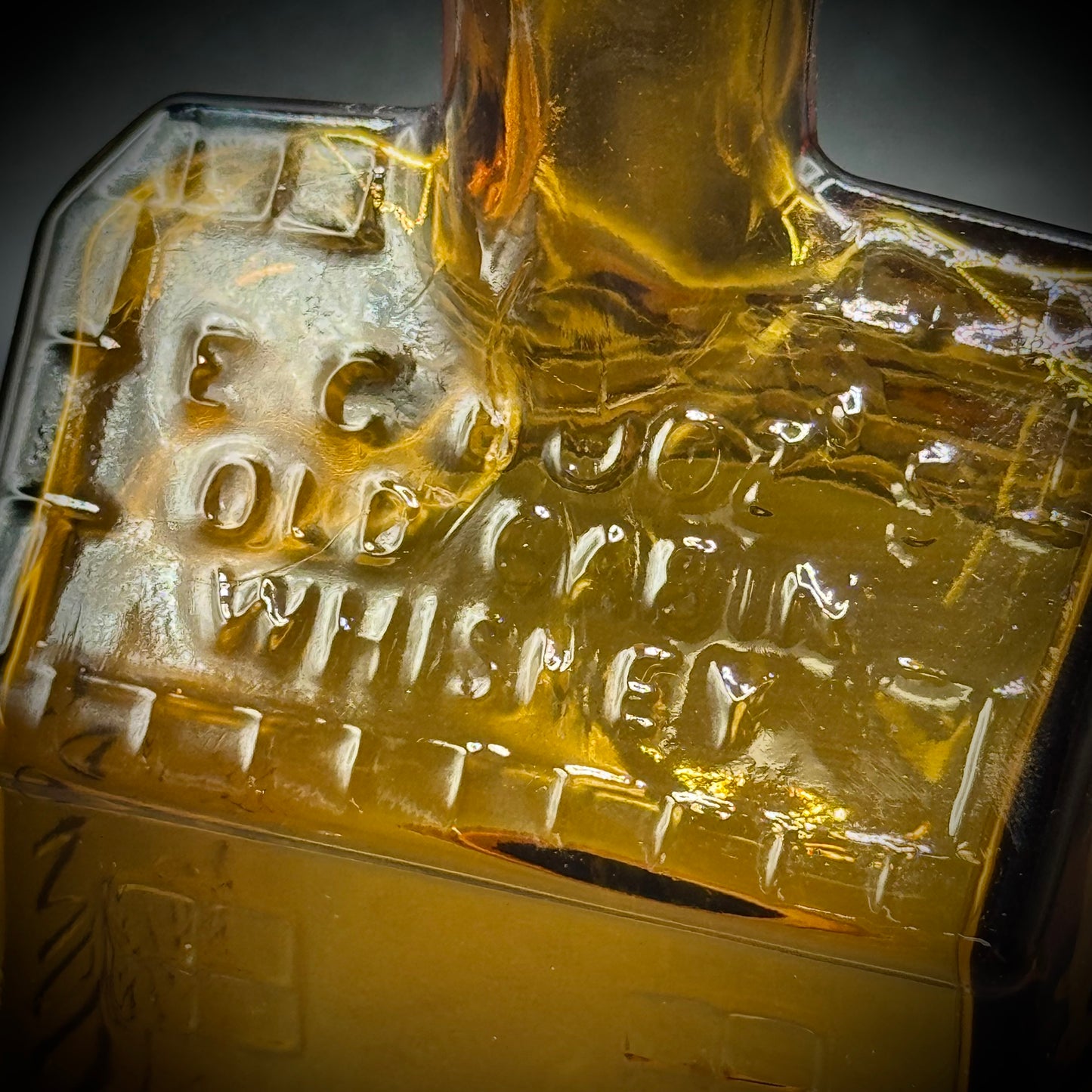 Vintage Wheaton Amber Old Cabin Bottle