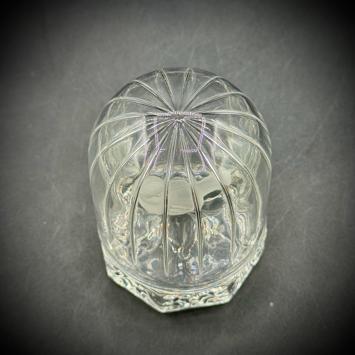 Vintage Hofbauer Byrdes Series Crystal Glass Bird in Domed Cage