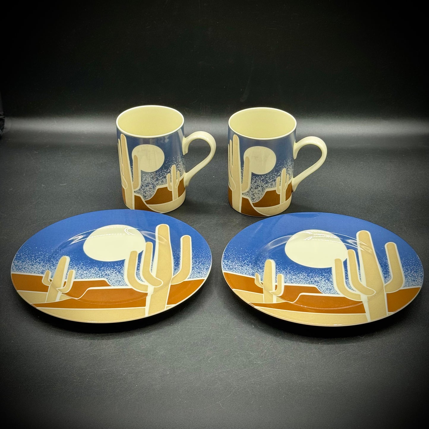 Vintage Fitz & Floyd "La Mesa" Southwest Motif Set of 4