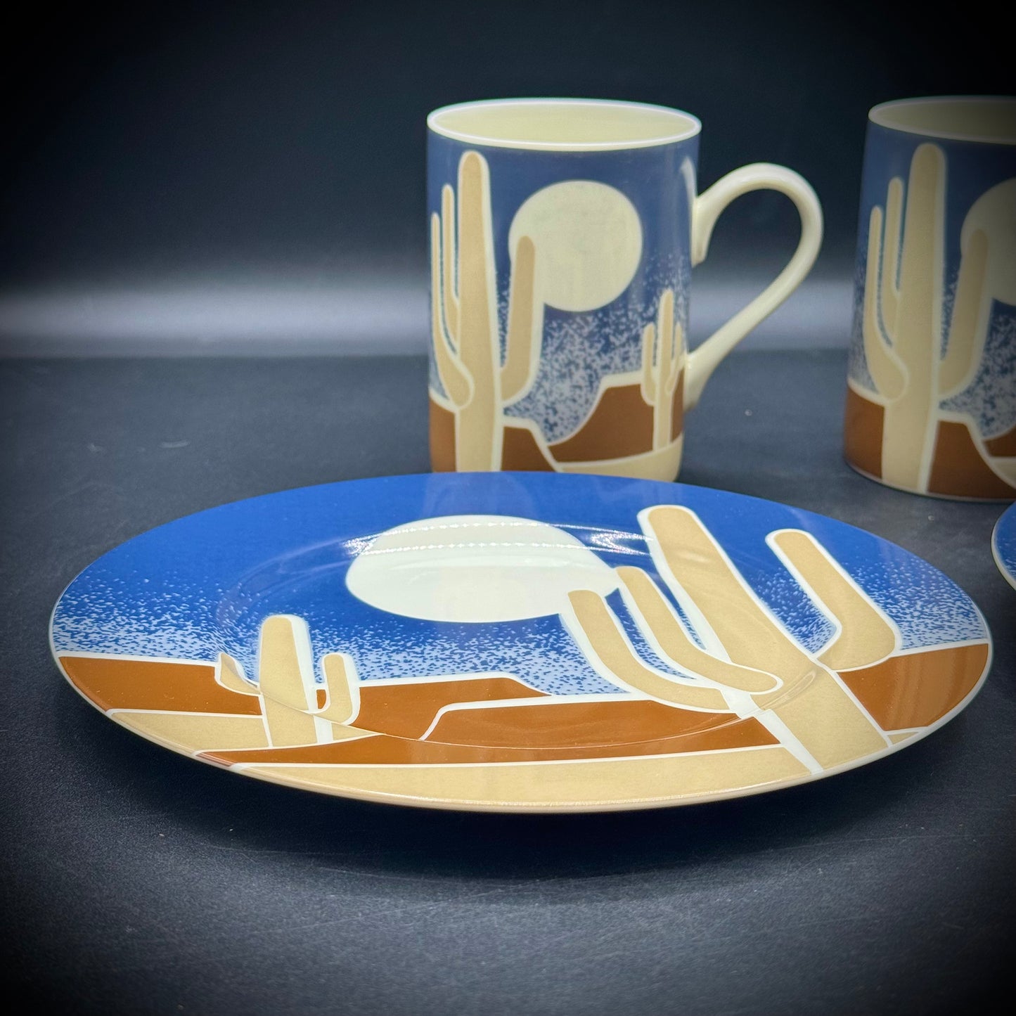 Vintage Fitz & Floyd "La Mesa" Southwest Motif Set of 4