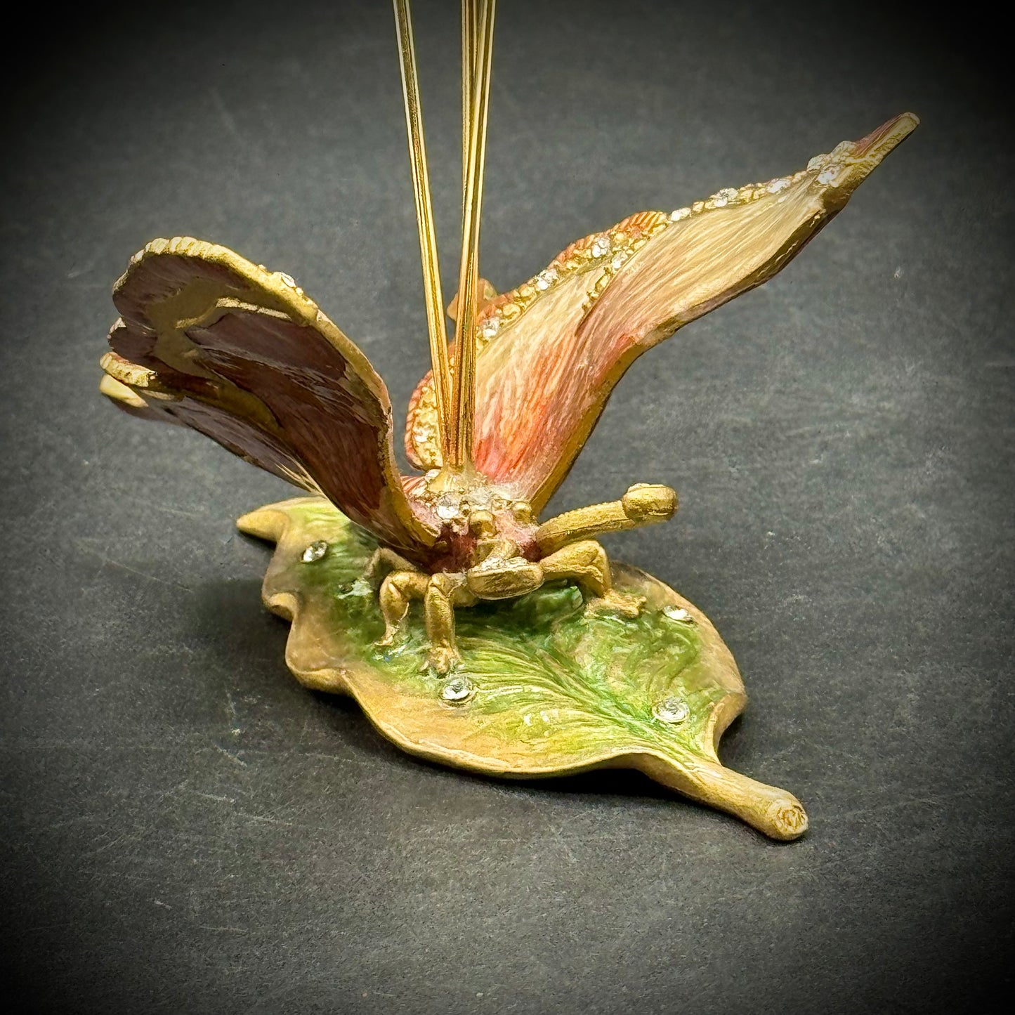 Enamel & Crystal Butterfly Photo Holder