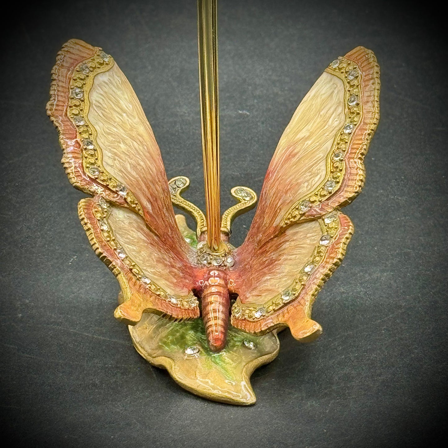 Enamel & Crystal Butterfly Photo Holder