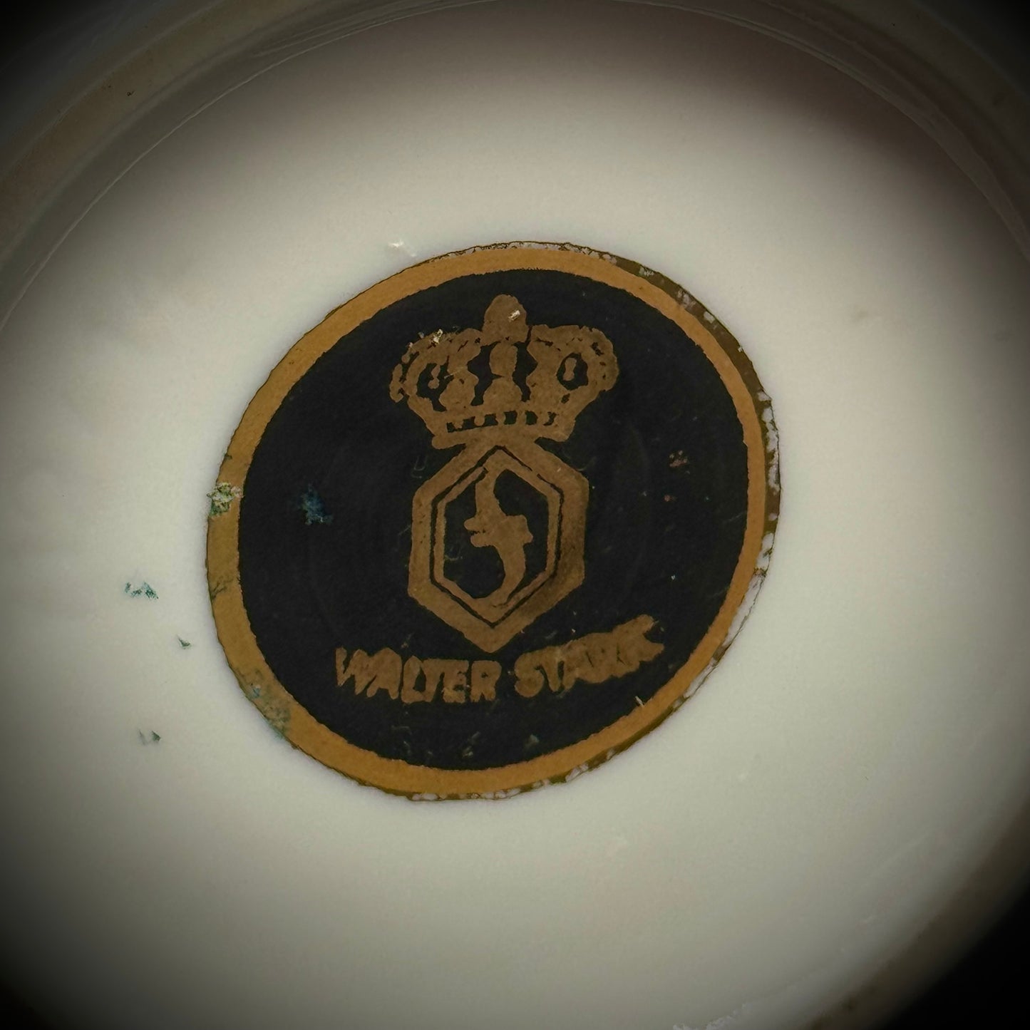 Vintage Blue & Gold Walter Stark Vase