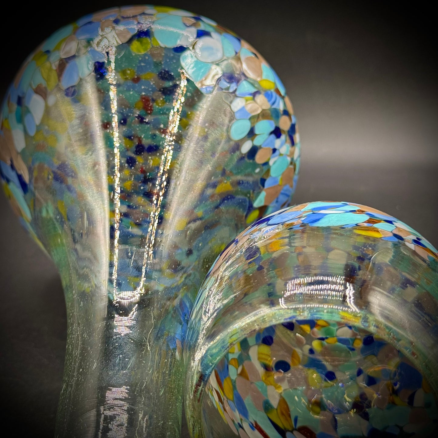 Mexican Recycled Art Glass Tumble Up Carafe & Glass