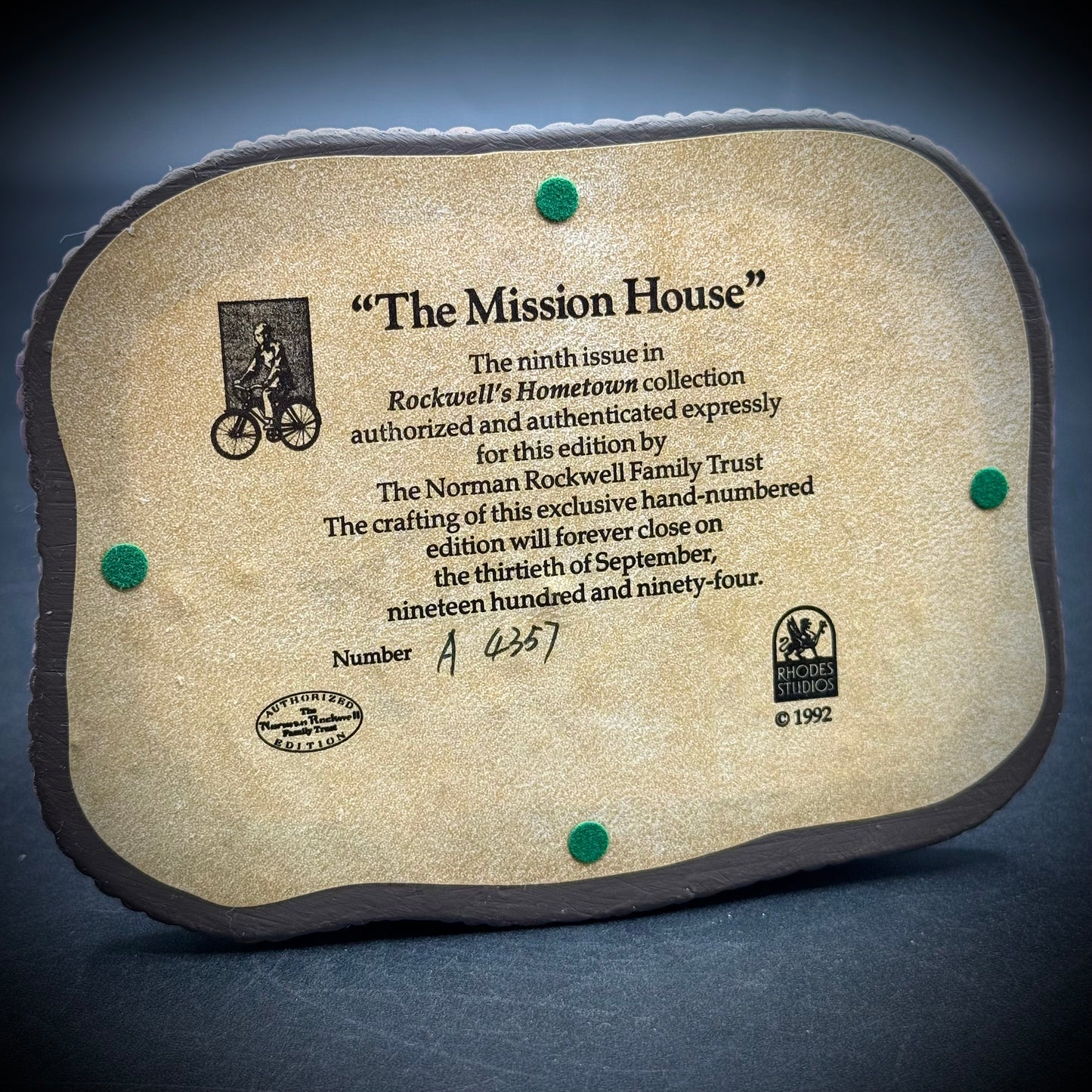 Vintage Rhodes Studio Rockwell's Hometown "The Mission House"