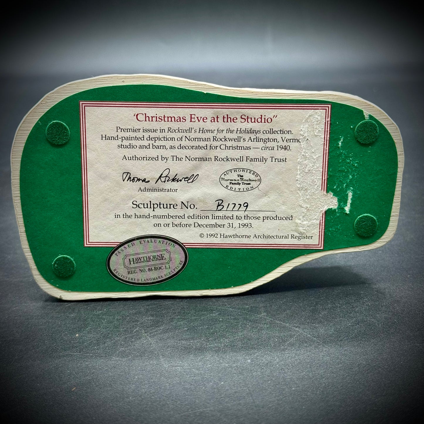 Vintage Rhodes Studio Rockwell's Hometown "Christmas At The Studio"