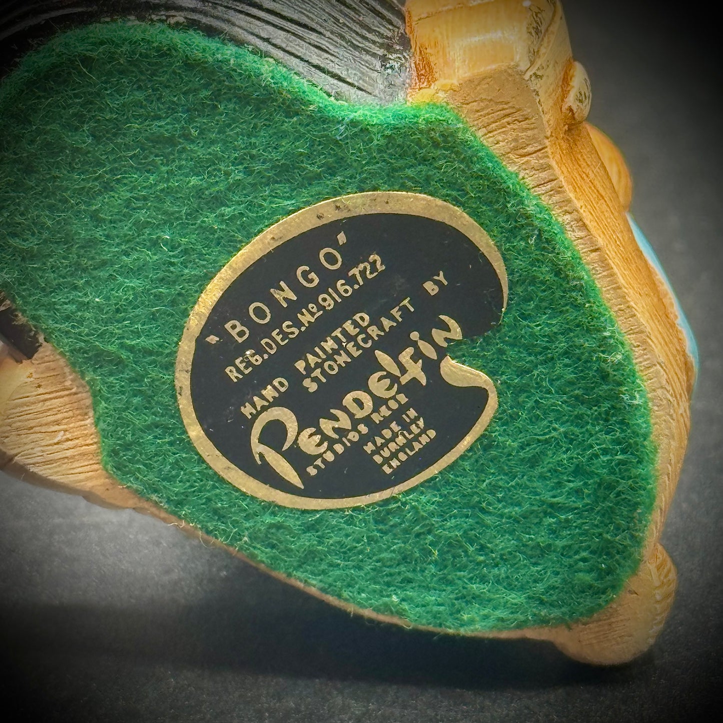 Vintage Hand Painted Stoneware Bunny Figurine "Bongo" - Made in England