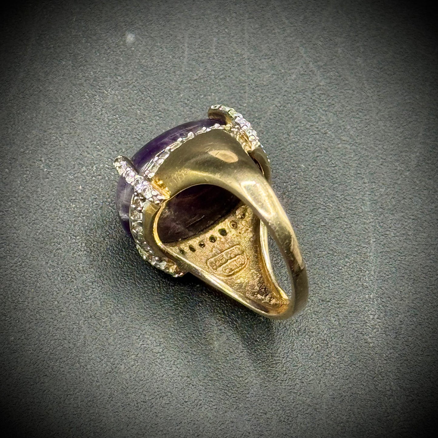 Stunning Amethyst Ring Set in .925 Sterling Silver with 14kt Gold Overlay