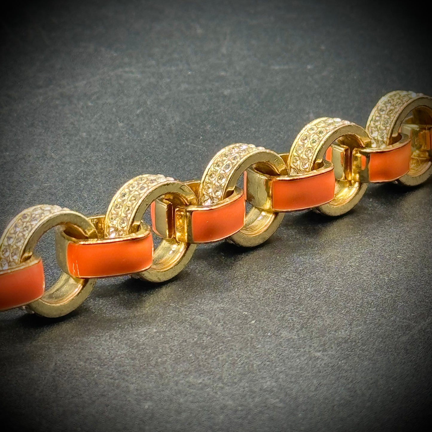 Banana Republic Chunky Link Bracelet with Rhinestones & Enamel