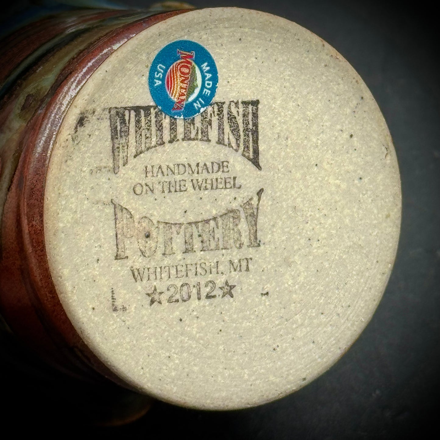 Whitefish, Montana Pottery Colorful Small Ruffle Vase