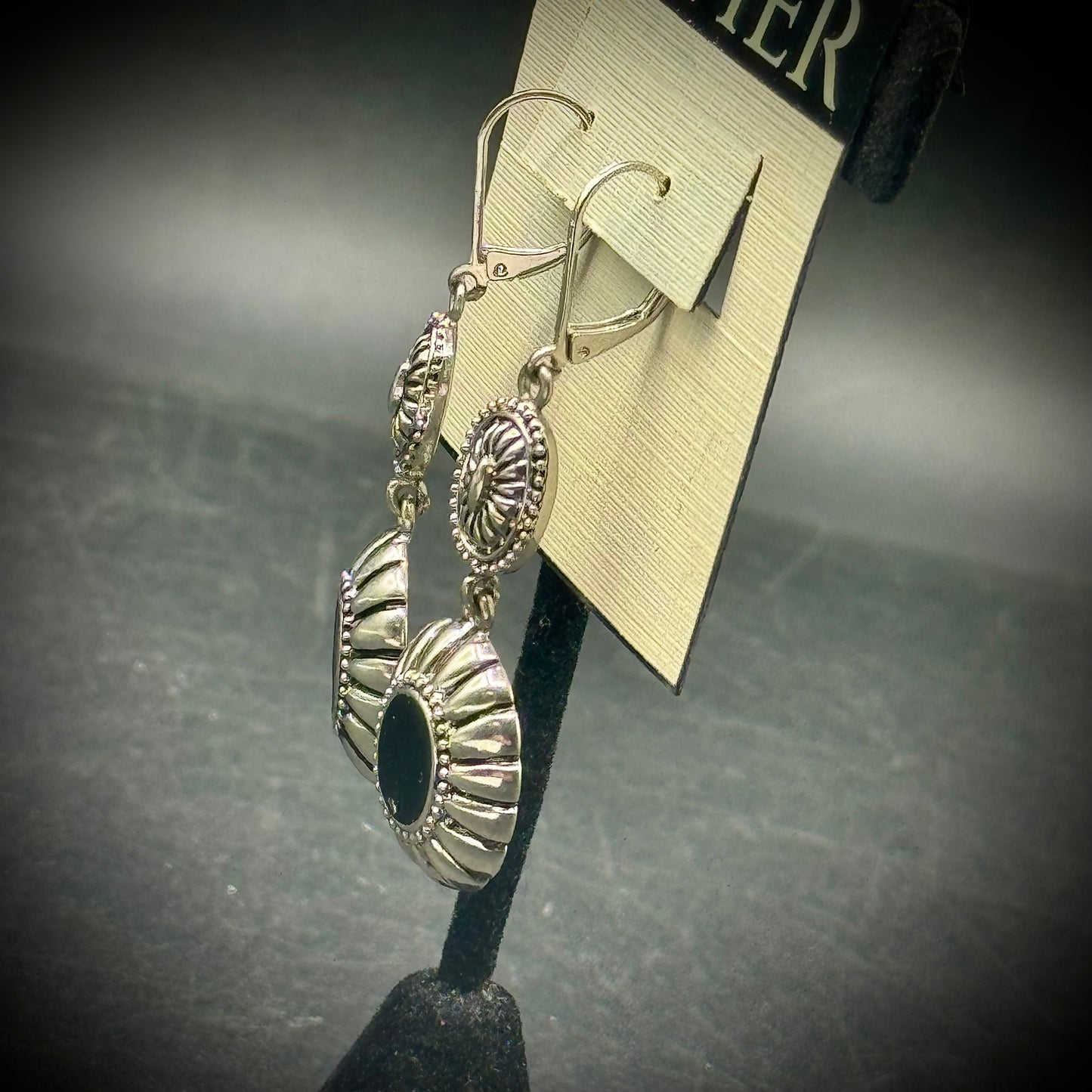 Vintage Napier Silver Tone Dangle Earrings - New on Board