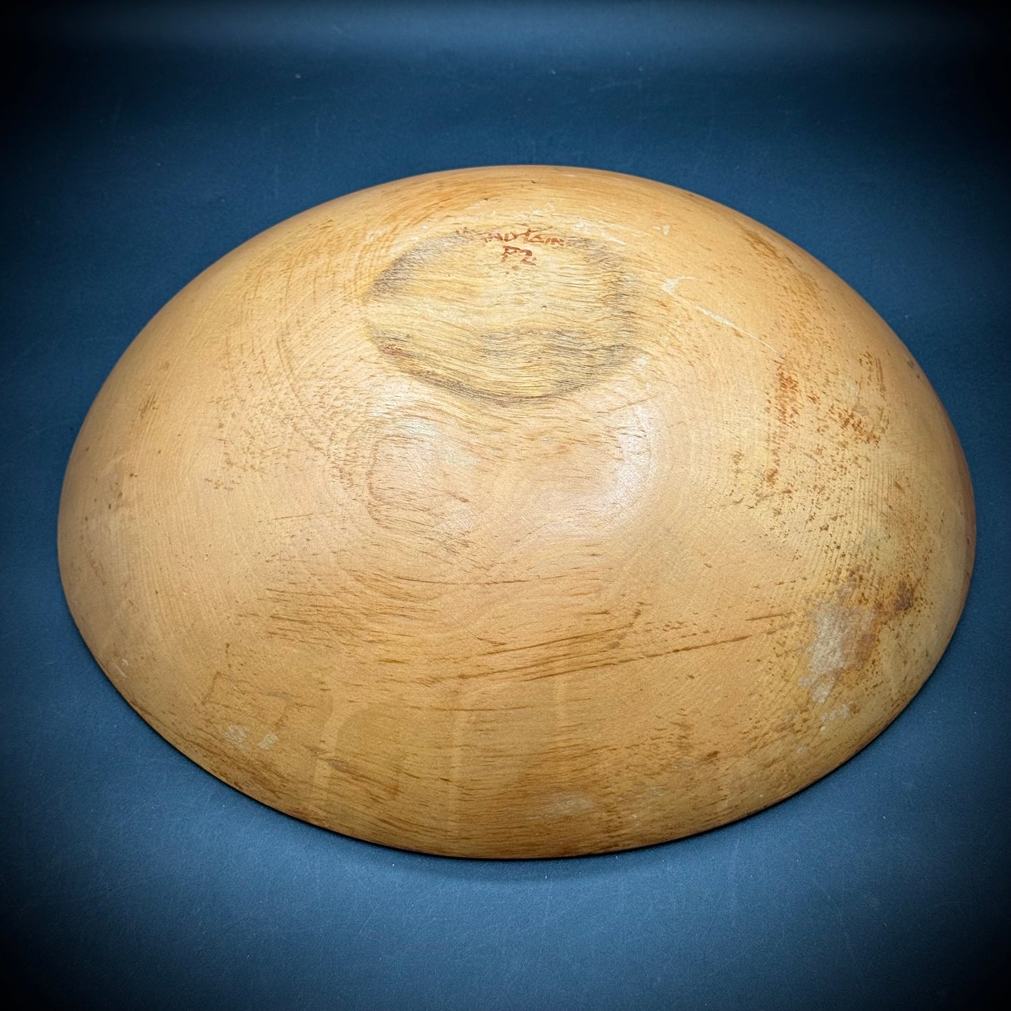 Hand Painted & Turned Wood Bowl with Vegetable Motif