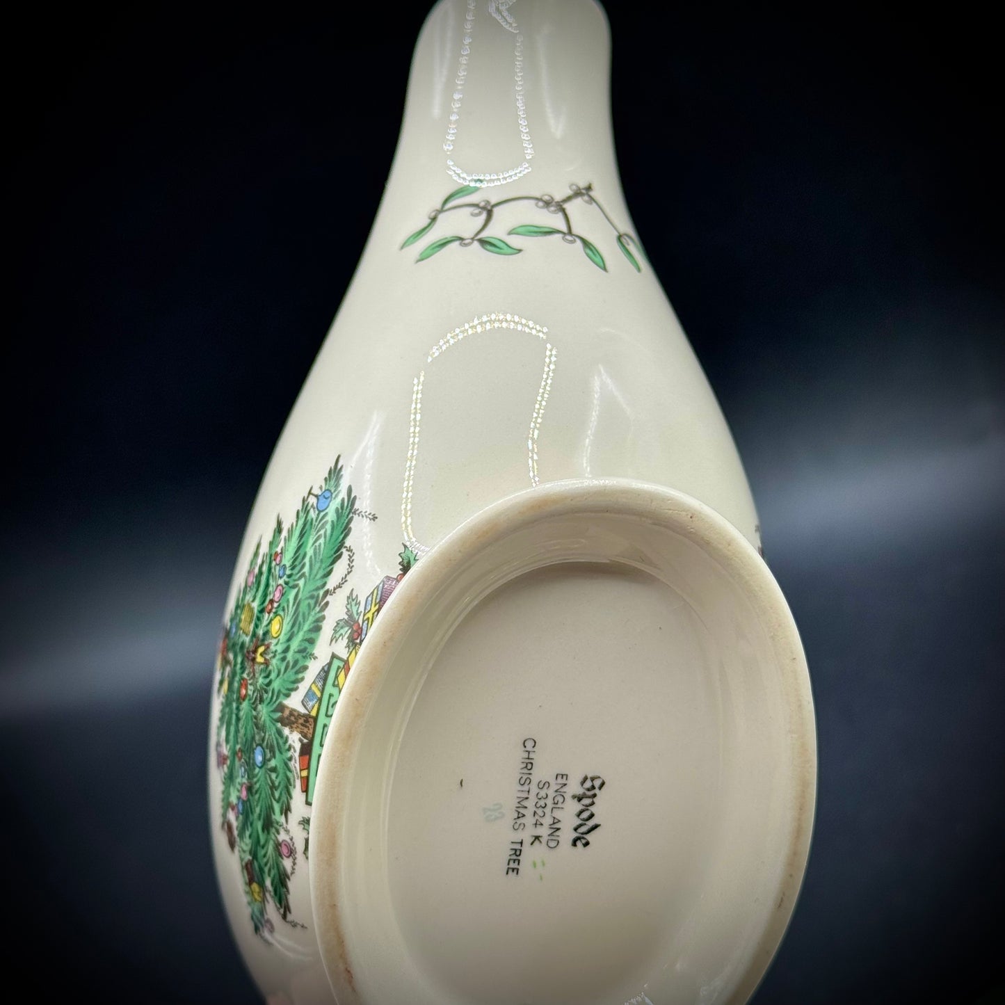 Vintage Spode Christmas Tree Gravy Boat & Underdish - Made in England