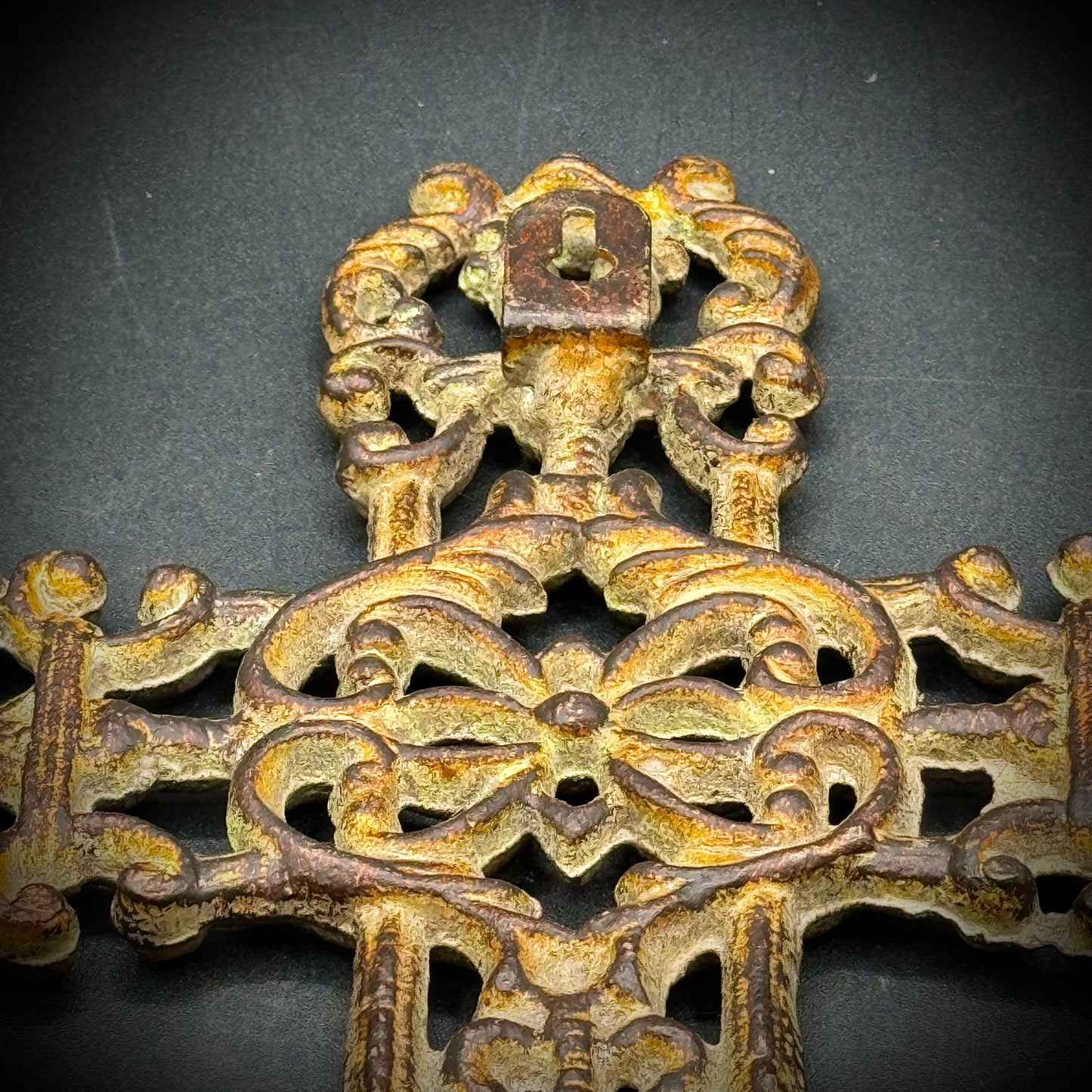 Heavy Modern Gothic Metal Hanging Cross