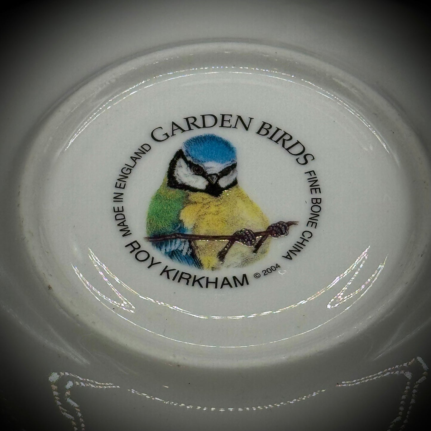2004 Roy Kirkham English Bone China "Garden Birds" Tea Cup & Saucer