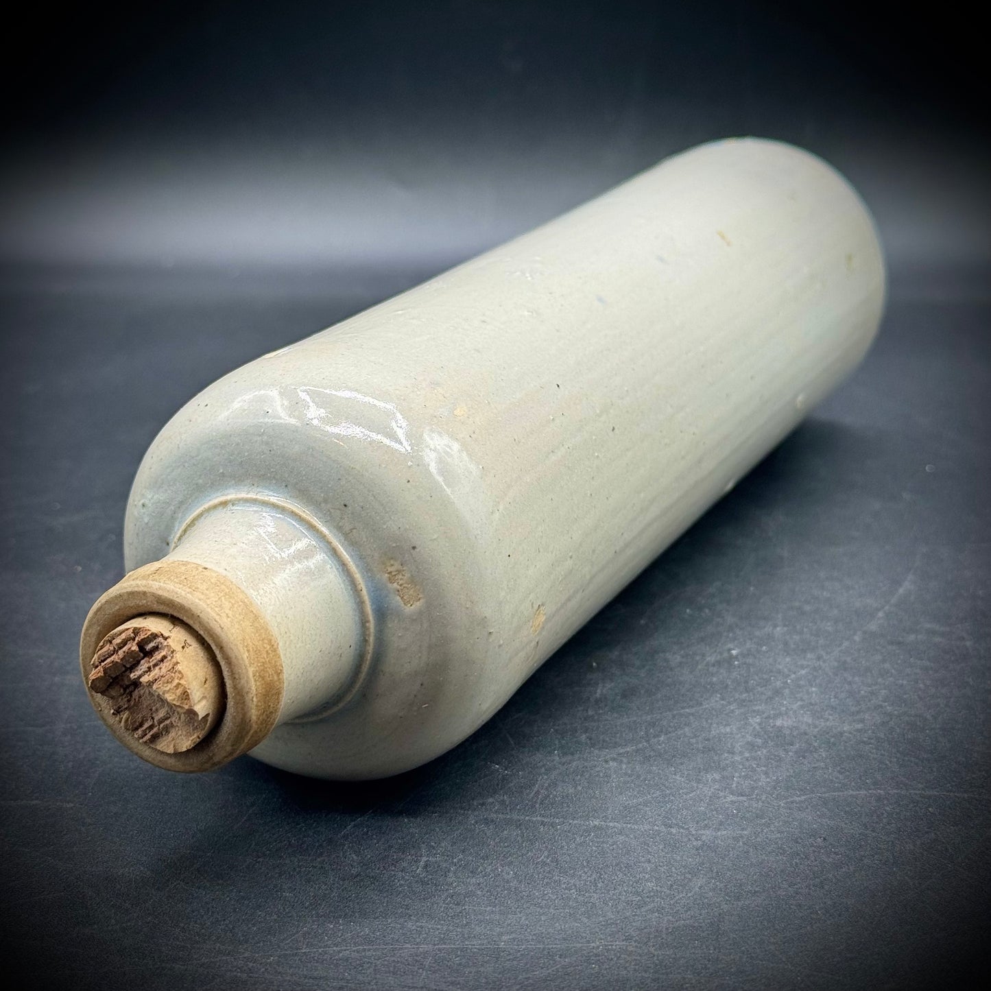 Antique Gray Stoneware Bottle