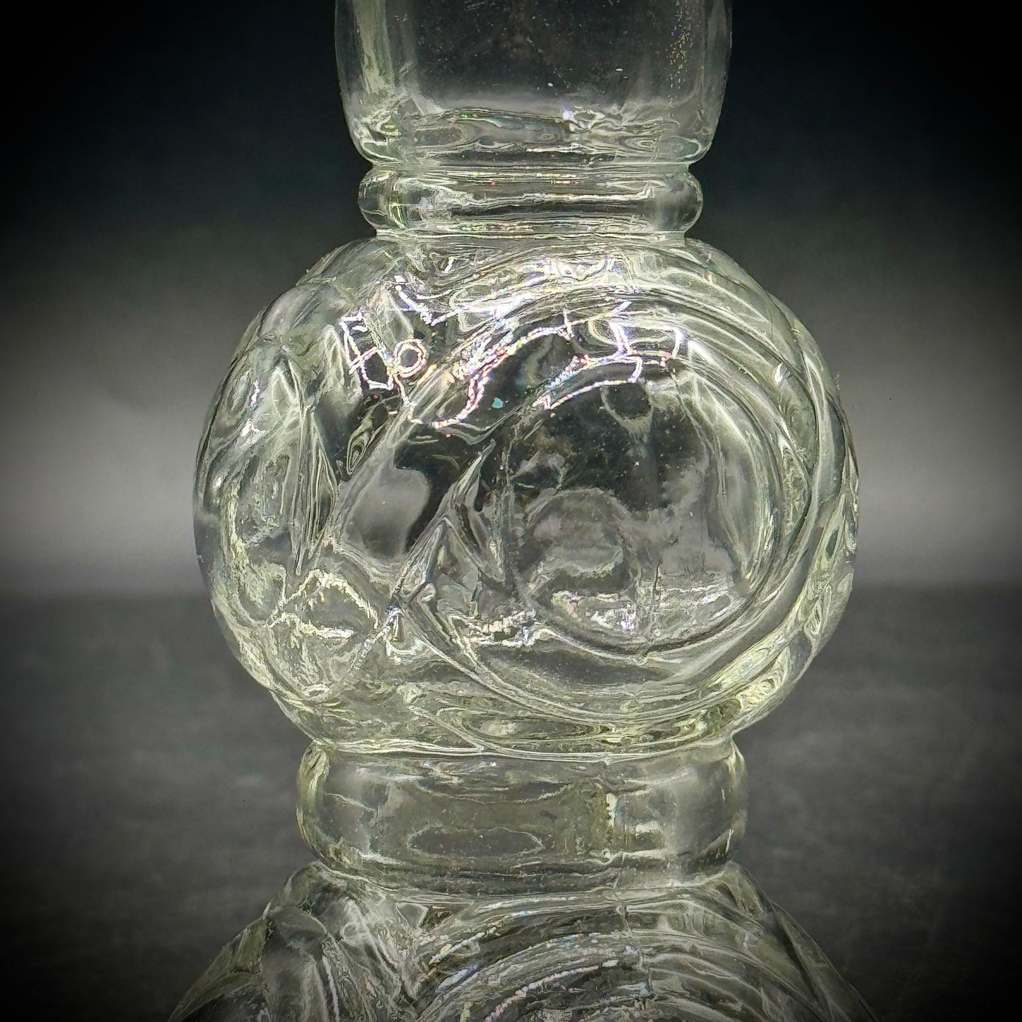 Vintage Glass Bottle w/Metal Cap
