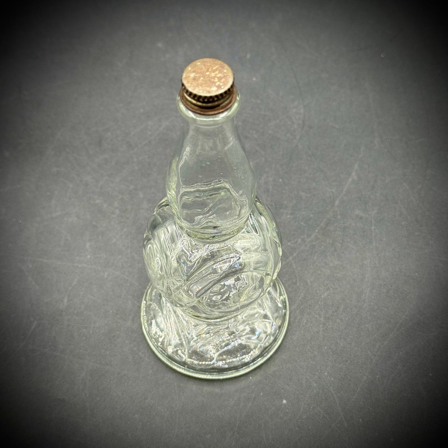 Vintage Glass Bottle w/Metal Cap