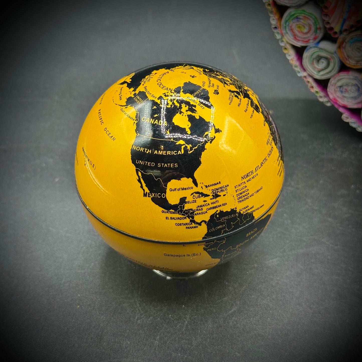 World Peace! Magnetic Globe and Recycled Magazine Peace Sign