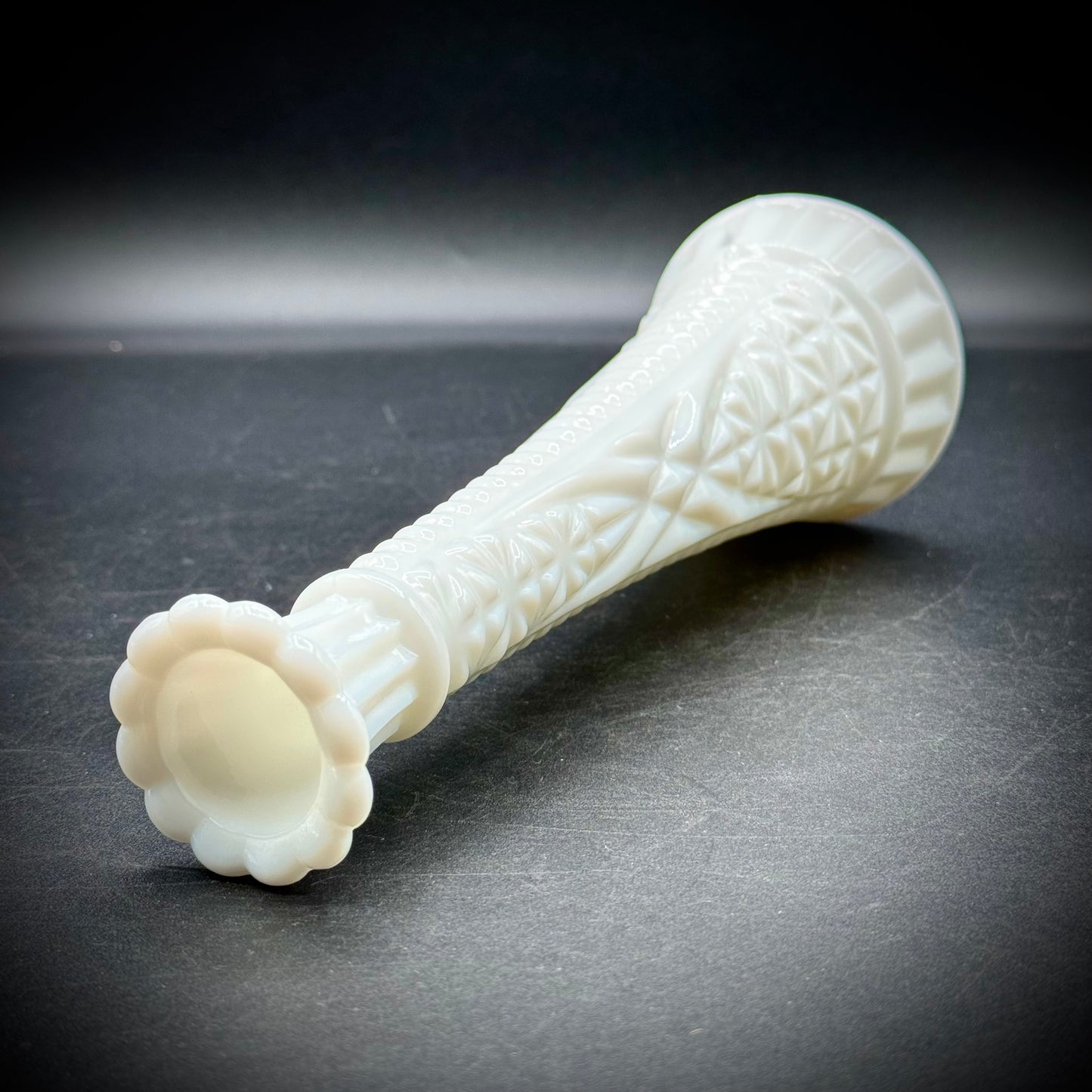 Vintage 9" Tall Milk Glass Bud Vase