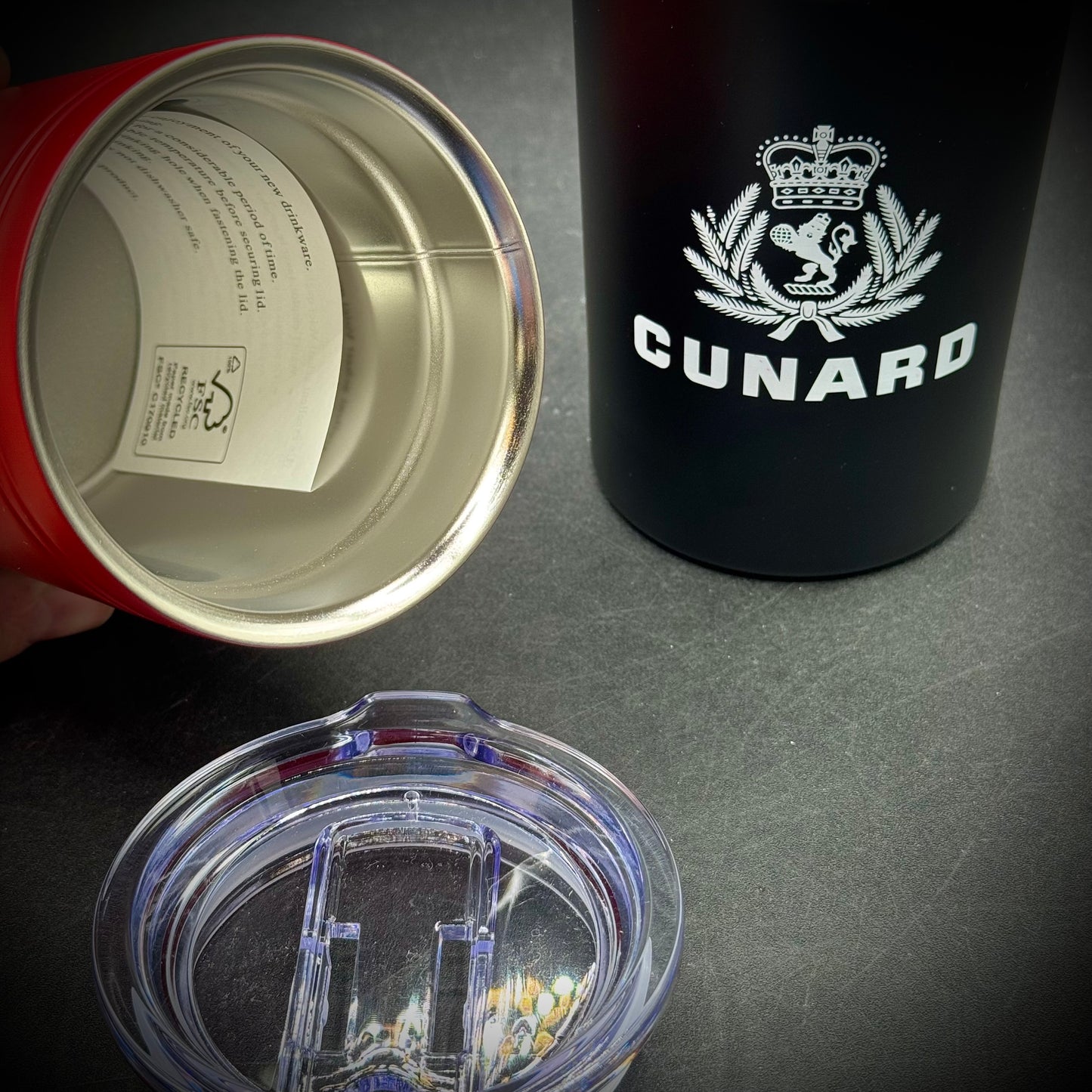Pair of New Cunard Line Tumblers with Royal Crest