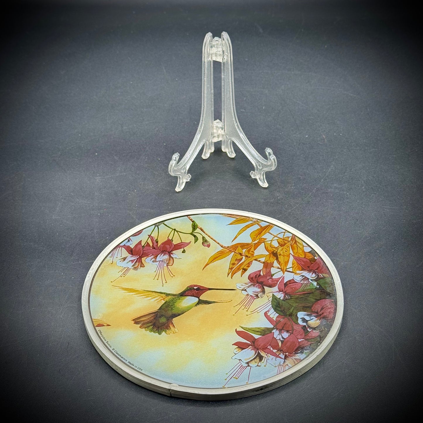 Glassmasters Marjolein Bastin Hummingbird Suncatcher w/Easel