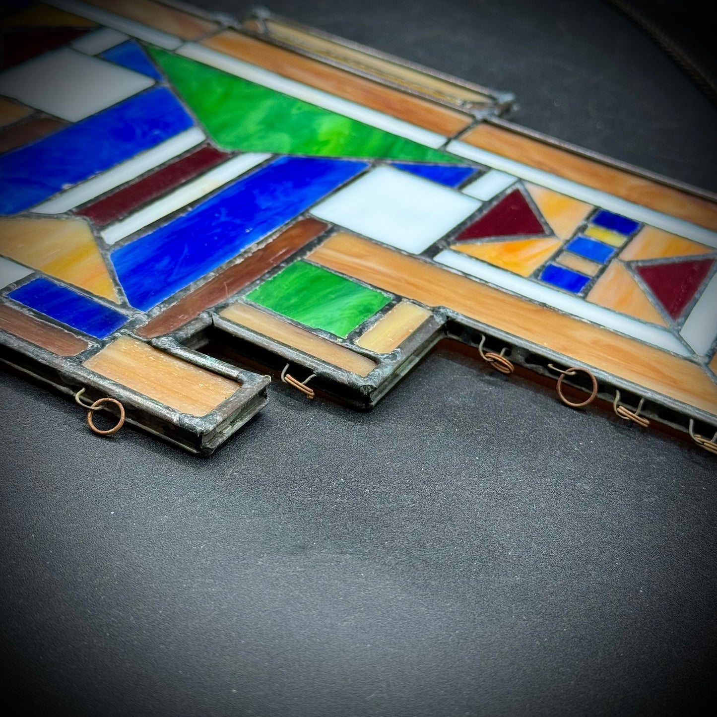 Vintage Frank Lloyd Wright Style Stained Glass Sun Catcher