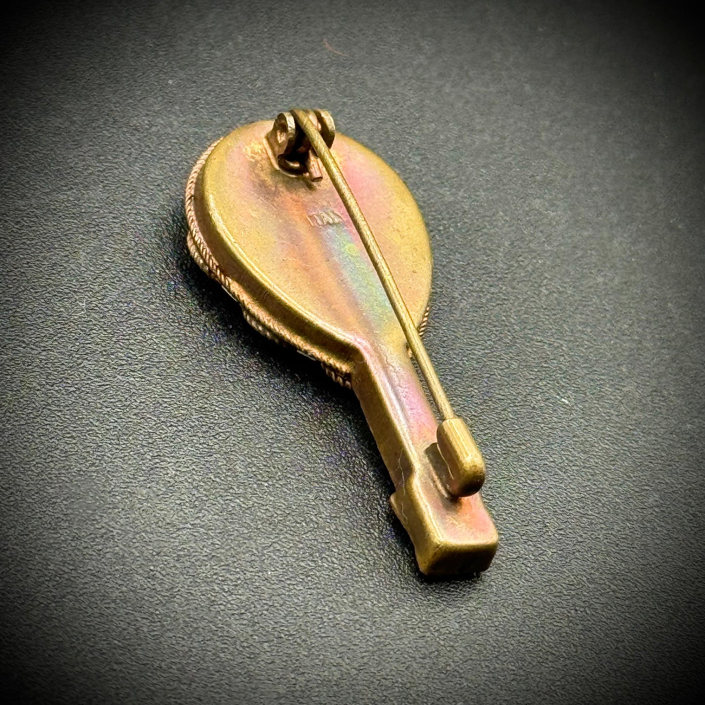 Vintage Micro Mosaic Mandolin Pin/Brooch - Made in Italy