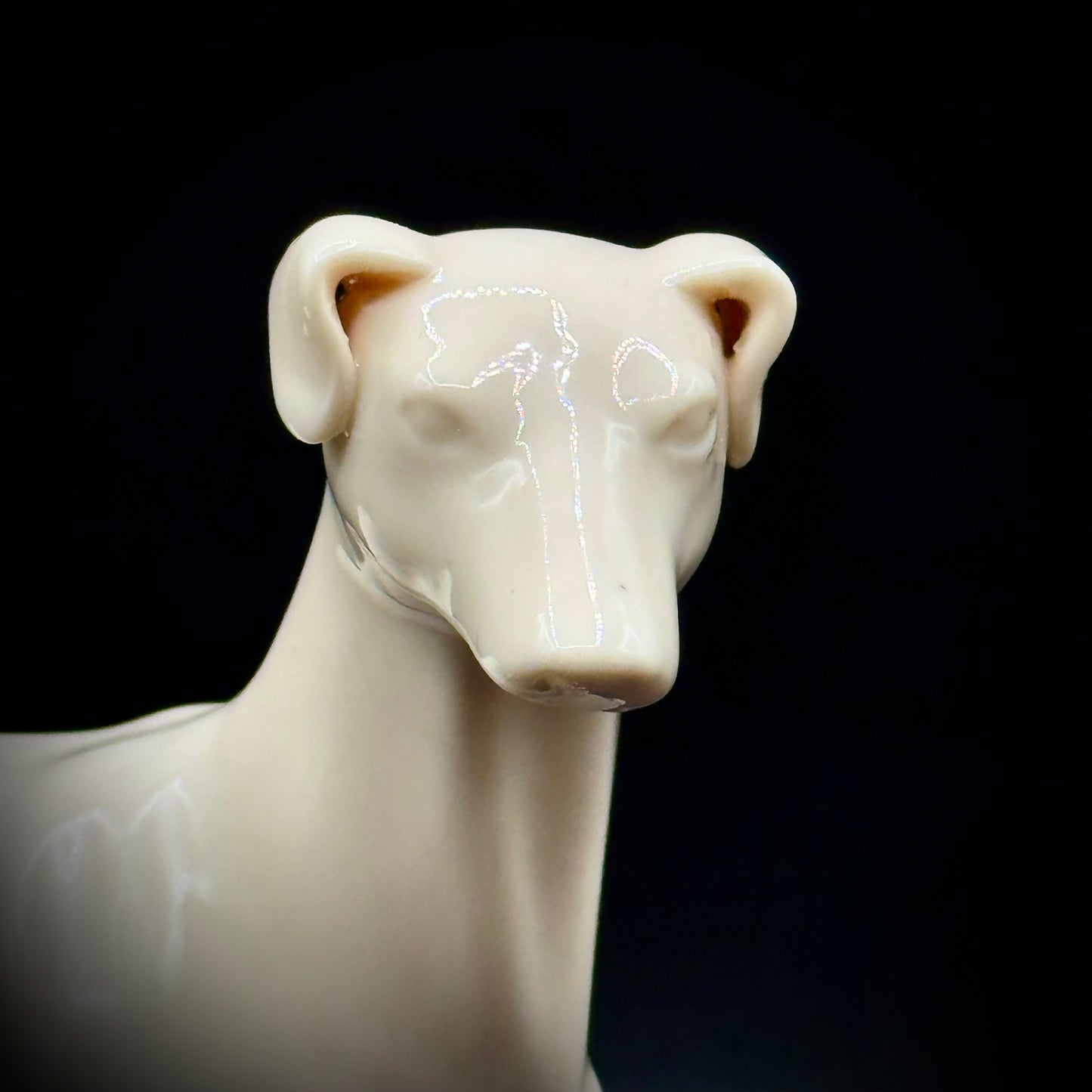 Vintage MCM White Porcelain Large Greyhound Standing Figurine