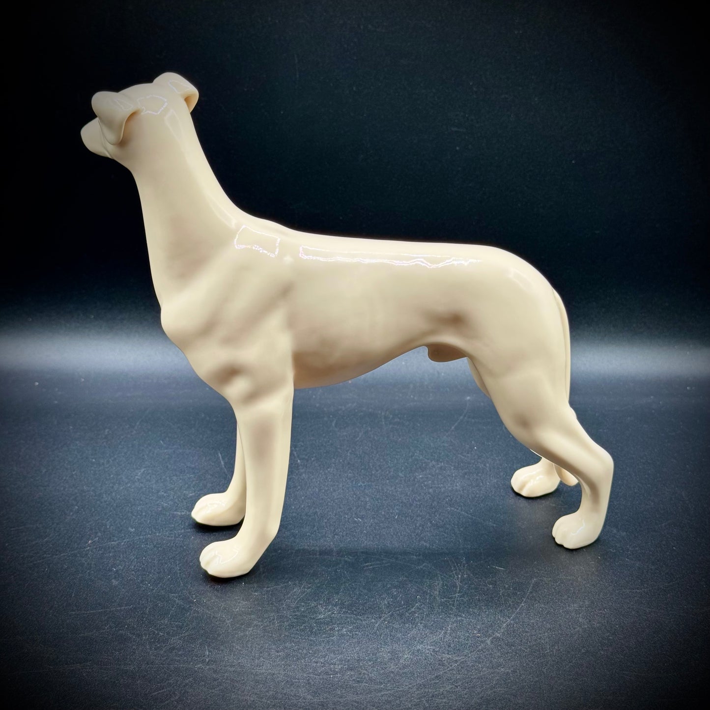 Vintage MCM White Porcelain Large Greyhound Standing Figurine
