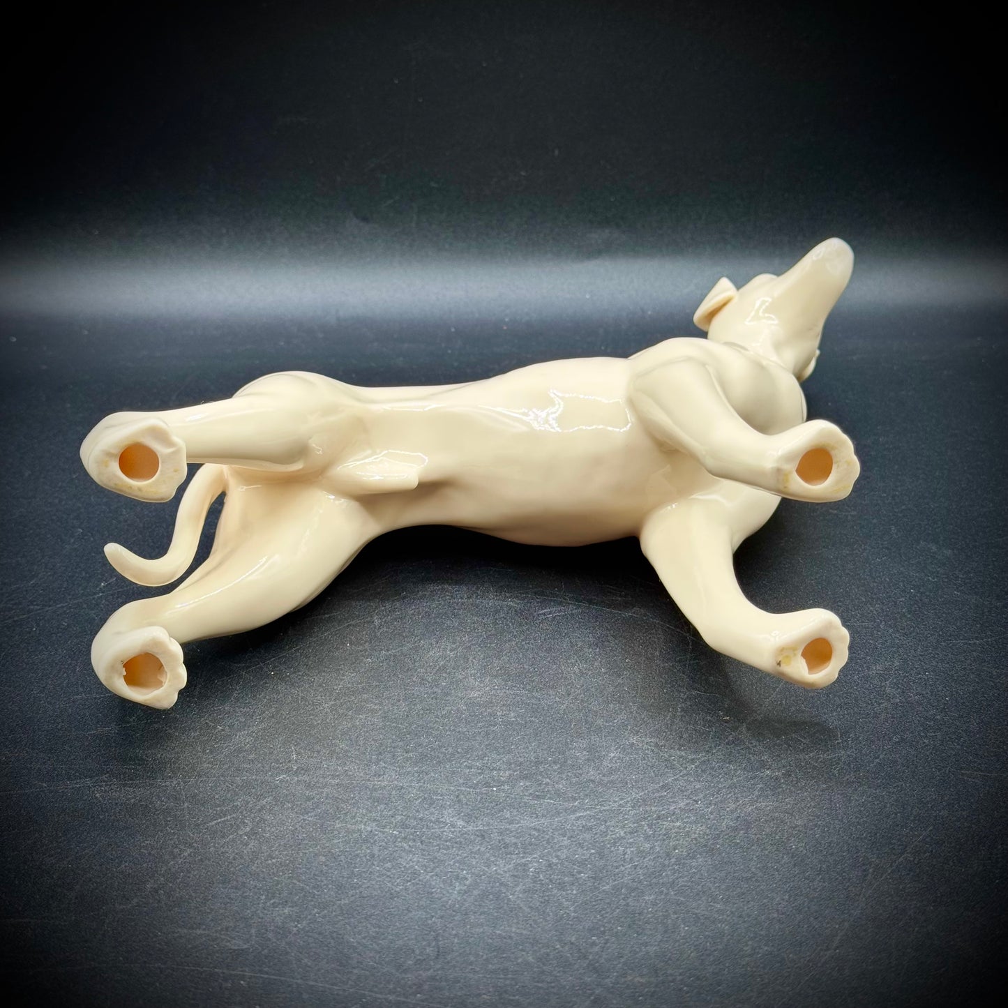 Vintage MCM White Porcelain Large Greyhound Standing Figurine