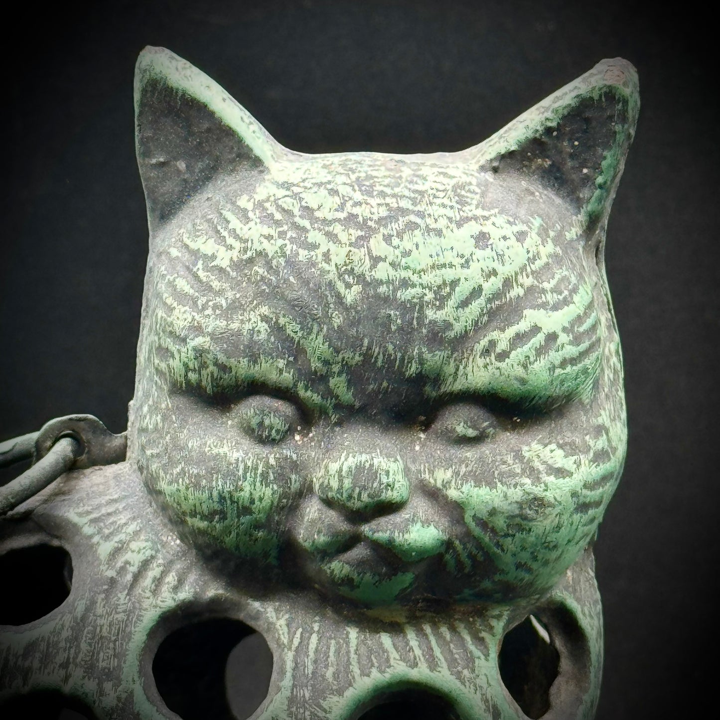 Vintage Japanese Cast Iron Cat Lantern