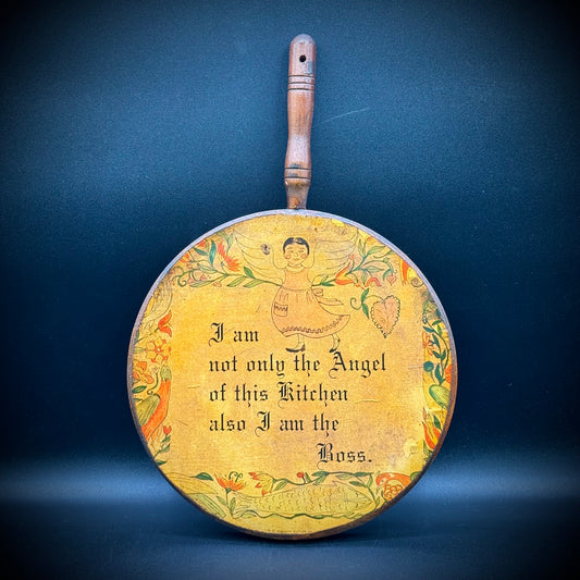 Vintage Folk Art Hanging Wood Kitchen Plaque