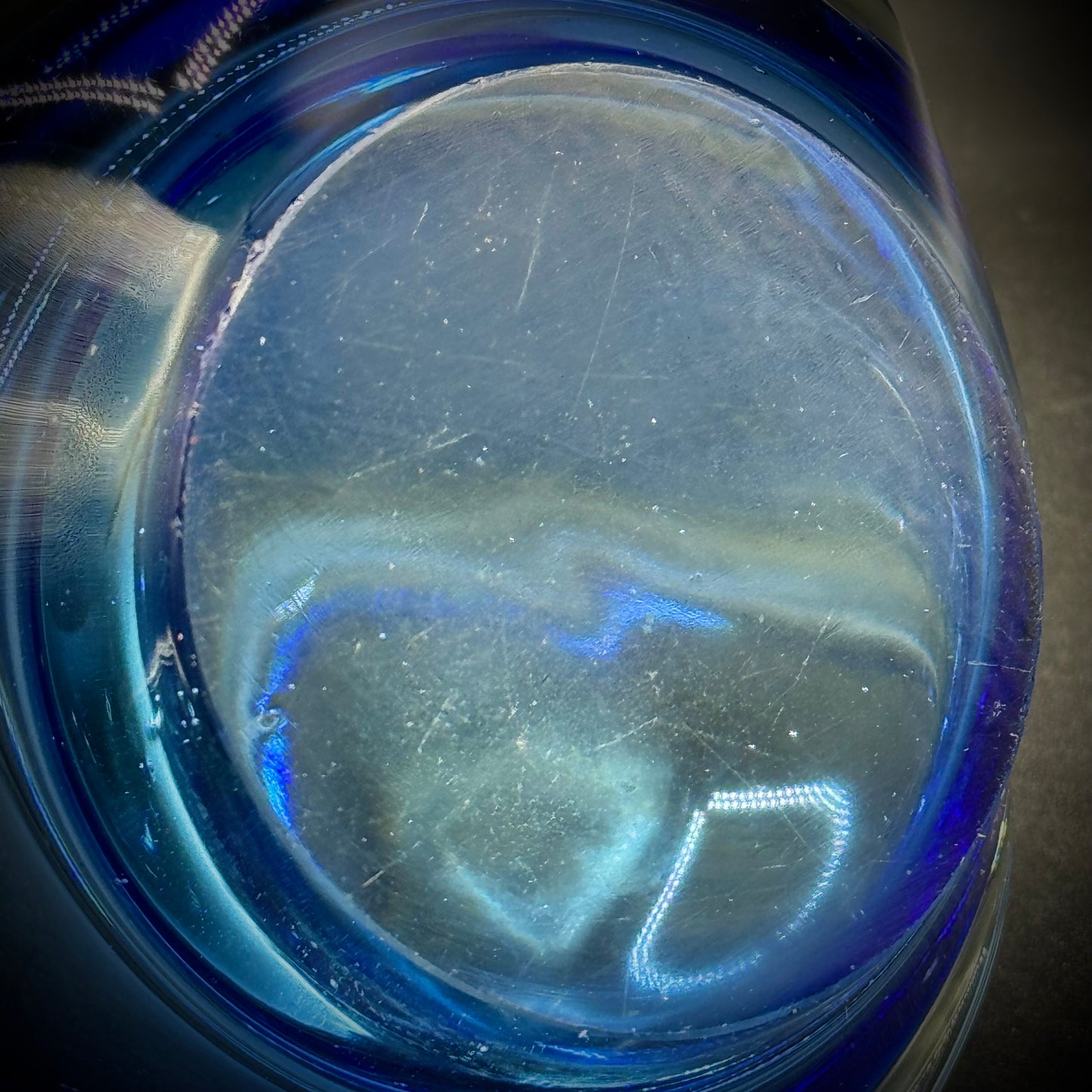 Blue Murano Style Art Glass Basket