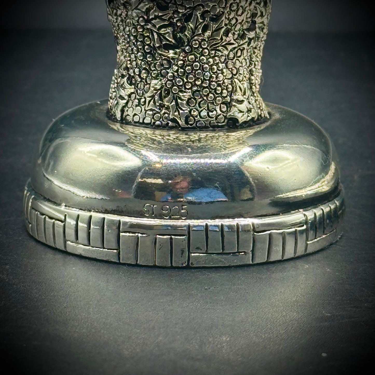 Heavy .925 Sterling Silver Clad & Gold Plated Jerusalem Kiddush Cup/Goblet