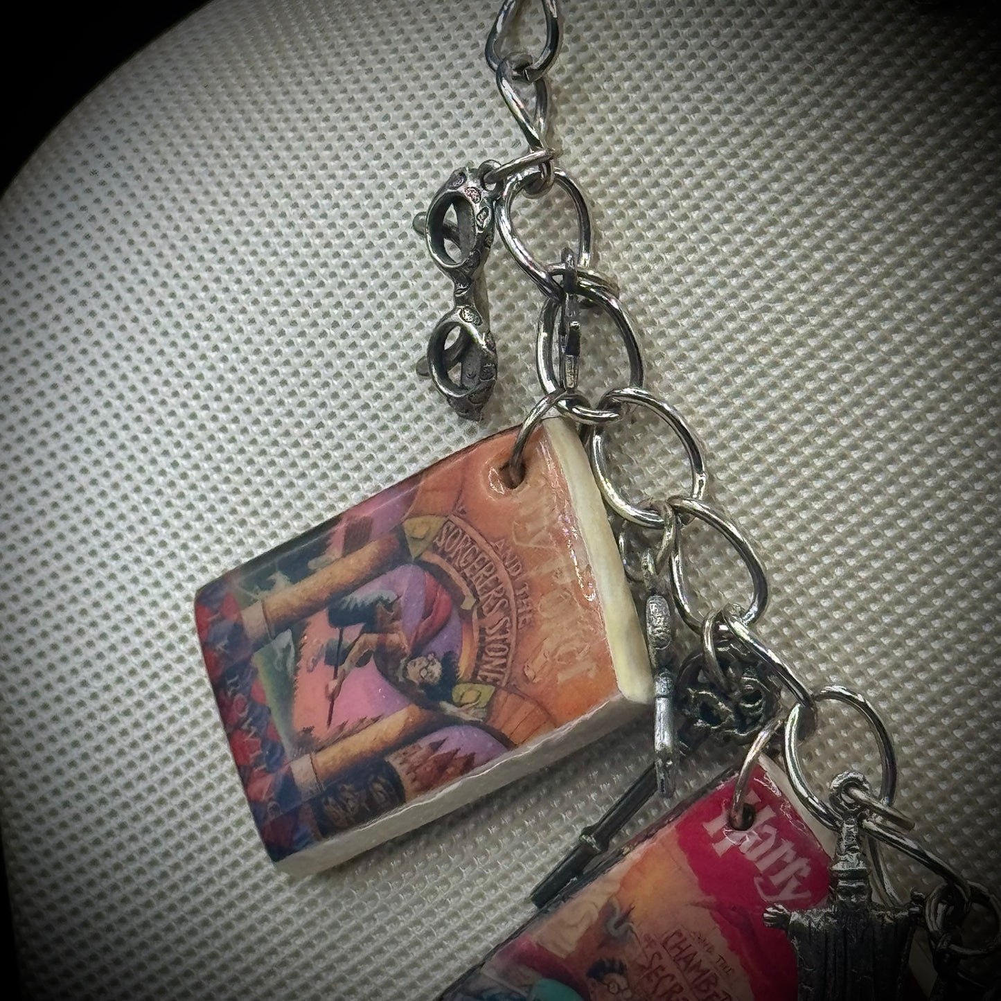 Harry Potter Charm Necklace with Books and Accents