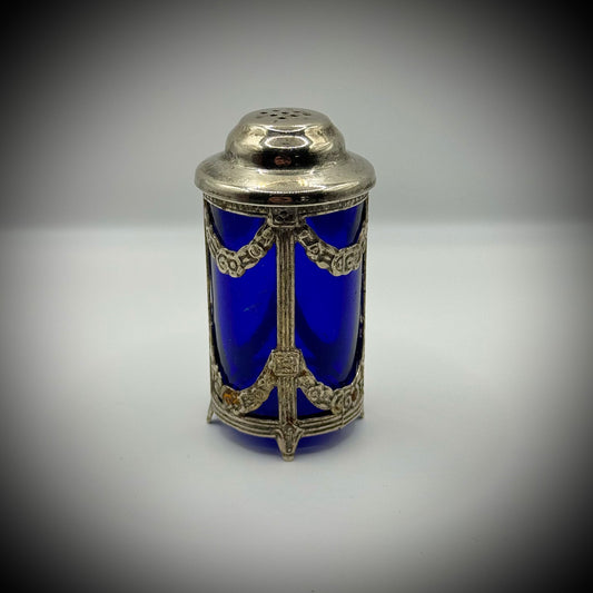 Vintage International Silver WIM Cobalt Blue Shaker