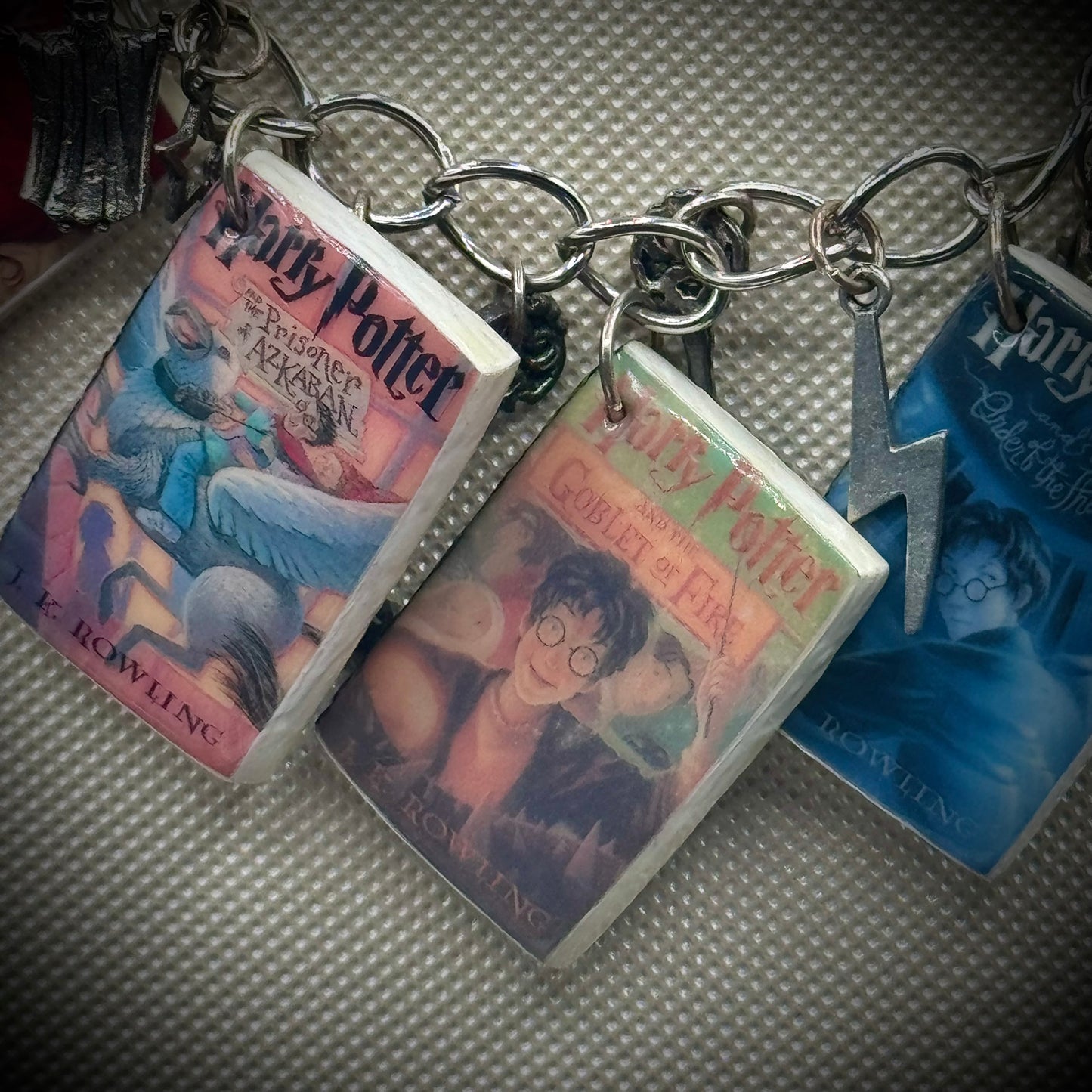 Harry Potter Charm Necklace with Books and Accents