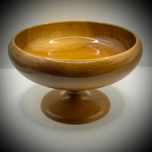 Vintage Turned Oregon Myrtlewood Pedestal Bowl