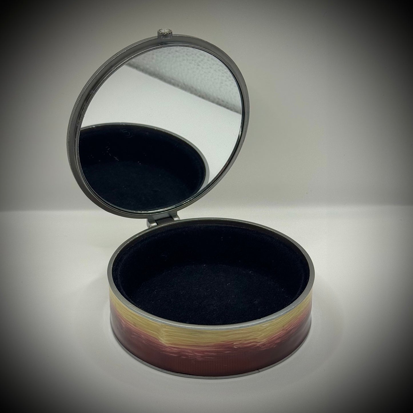 Vintage Collette Et Cie Hummingbird Enamel & Crystal Trinket Box