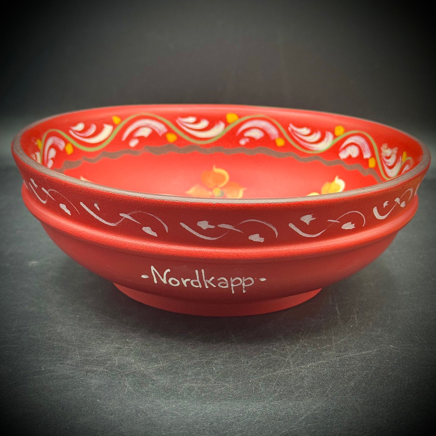 Hand Painted Norwegian Wood Dish/Bowl with Vibrant Colors