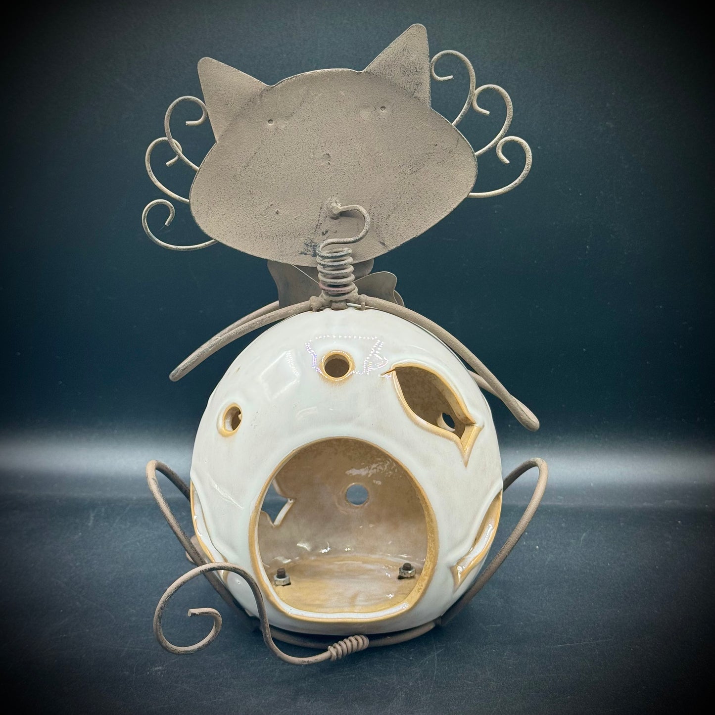 Adorable Vintage Pier 1 Cat & Fish Candle Votive