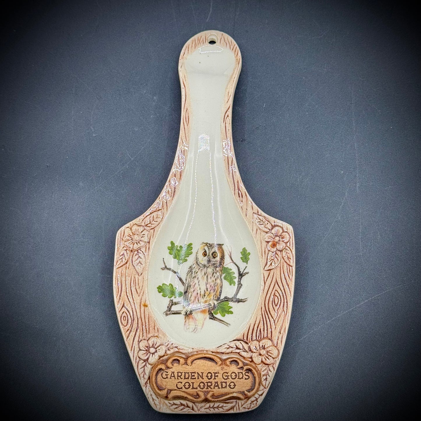 Vintage Treasure Craft USA Owl Motif Spoon Rest