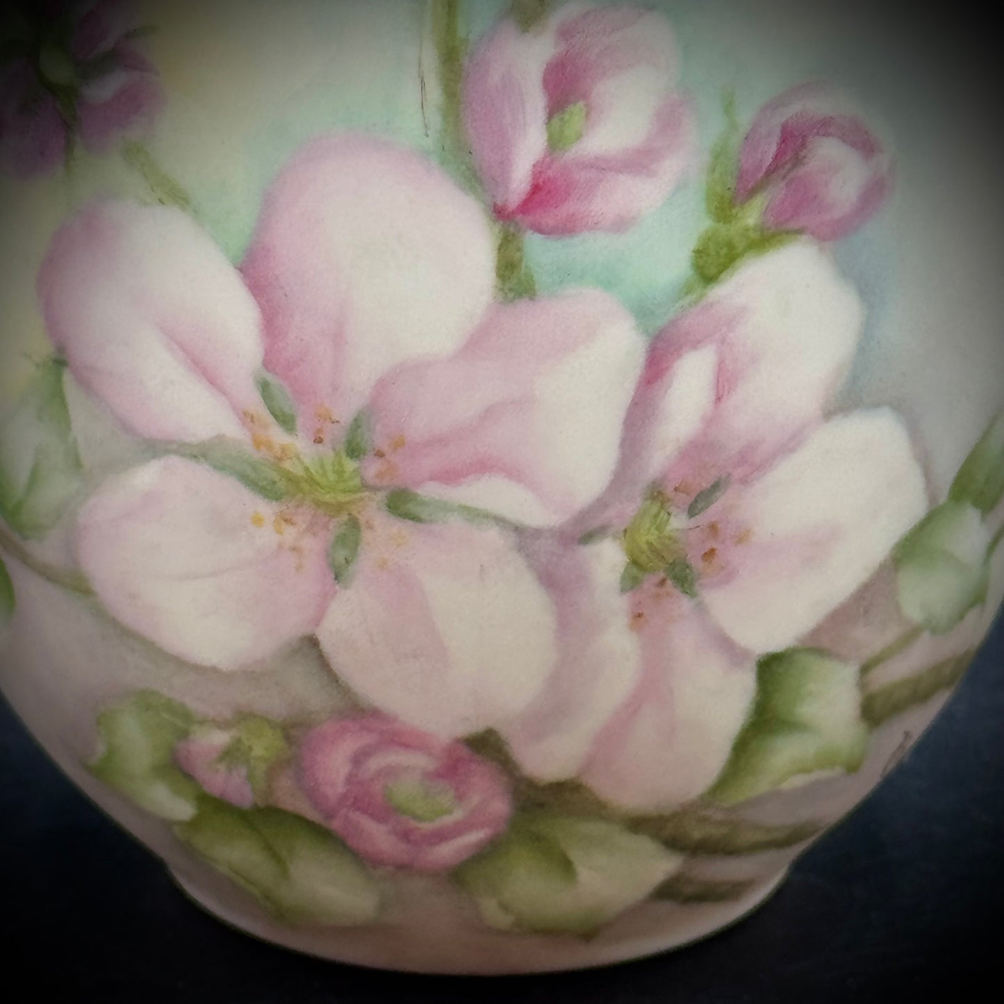 Artist Signed Hand Painted Flower Vase
