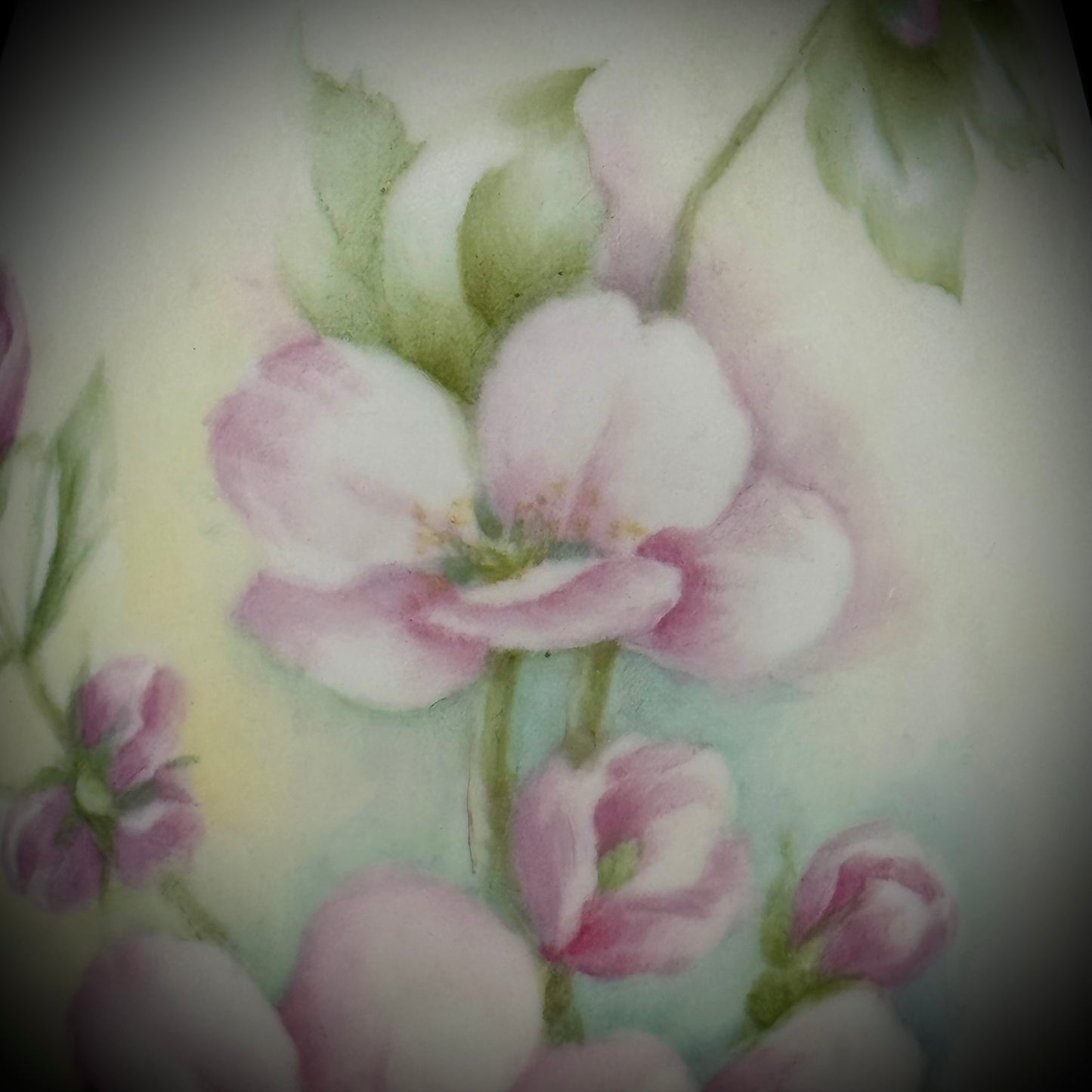 Artist Signed Hand Painted Flower Vase