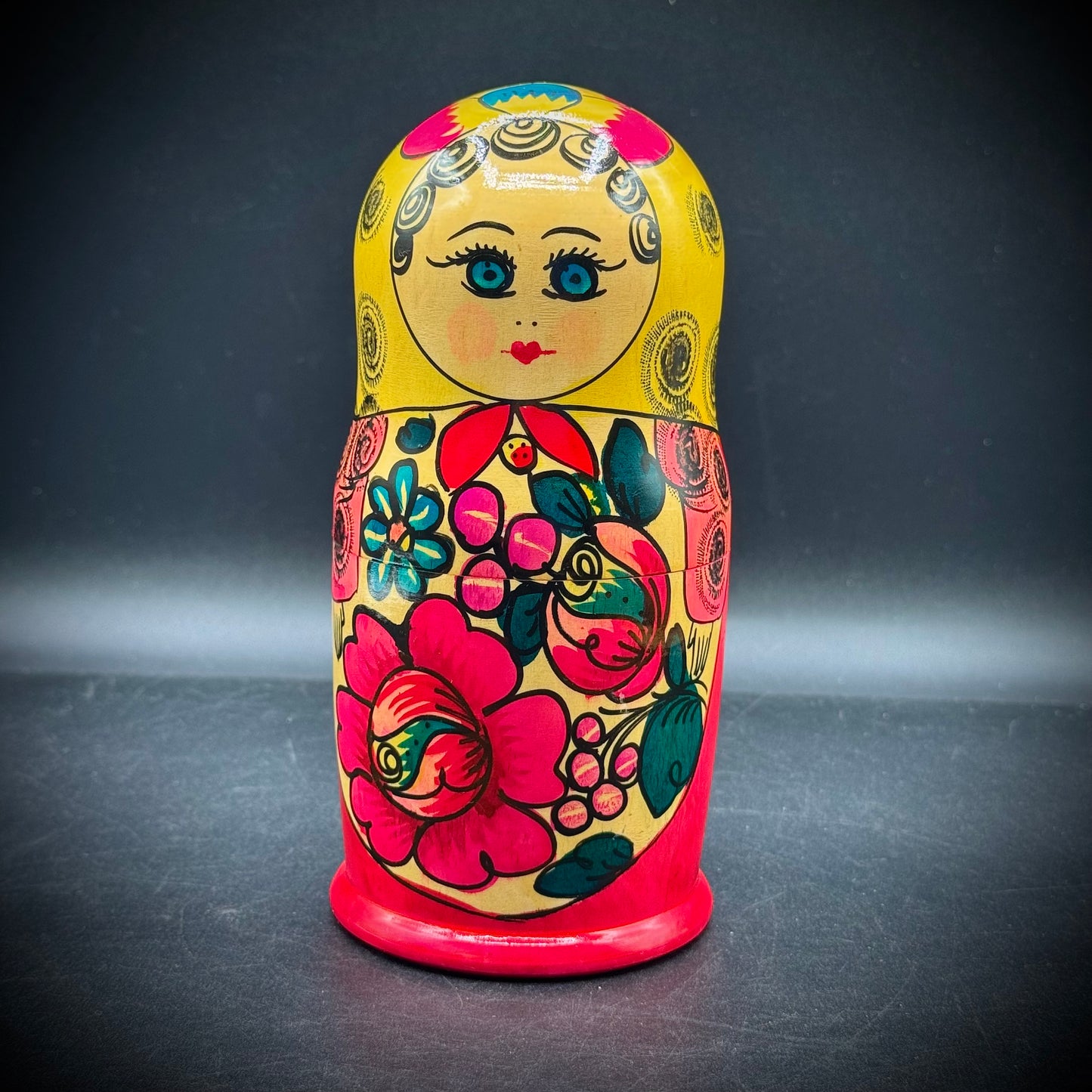 Hand Painted Five Tier Nesting Doll Set Artist Signed