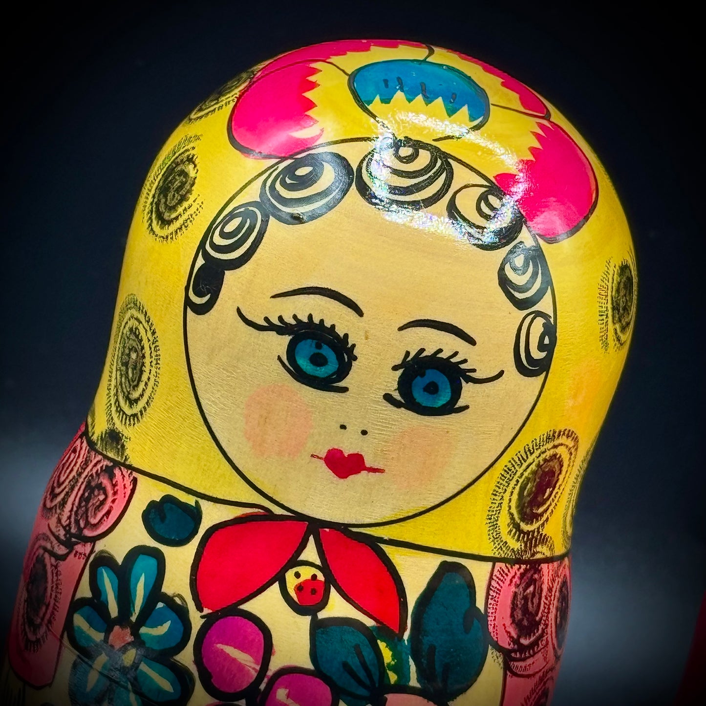 Hand Painted Five Tier Nesting Doll Set Artist Signed