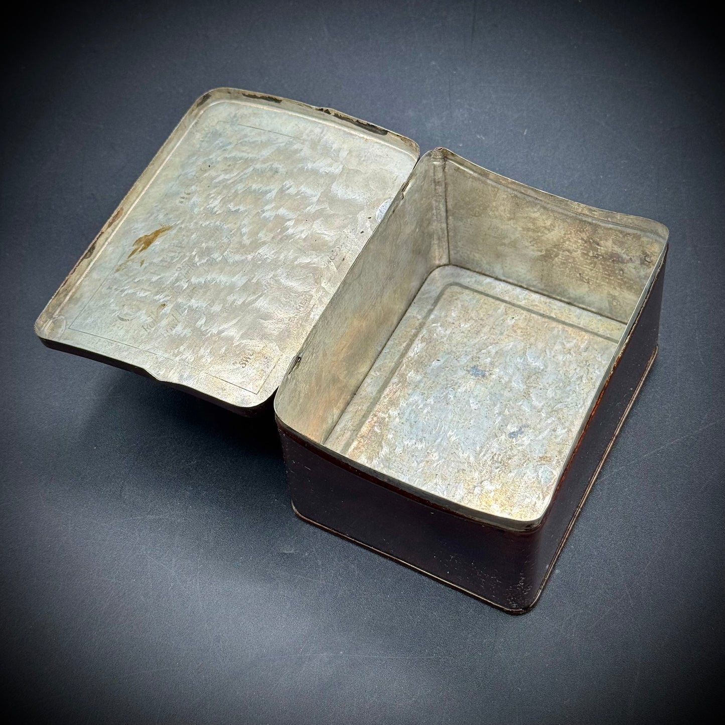 Vintage Tin Hinged Lidded Box with Horse Motif Art