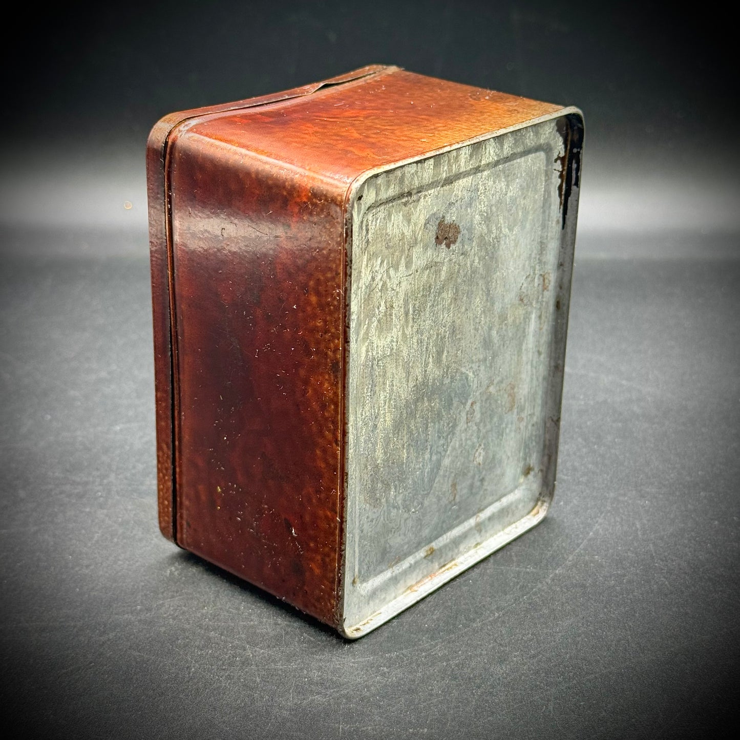 Vintage Tin Hinged Lidded Box with Horse Motif Art